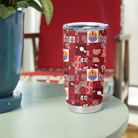 Tahiti Oaoa I Teie Noera Tumbler Cup Pacific Patchwork Xmas Vibes - Polynesian Pride