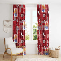 Tahiti Oaoa I Teie Noera Window Curtain Pacific Patchwork Xmas Vibes - Polynesian Pride