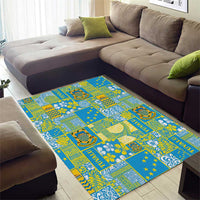 Tuvalu Manuia te Kilisimasi Area Rug Pacific Patchwork Xmas Vibes - Polynesian Pride