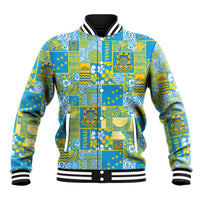 Tuvalu Manuia te Kilisimasi Baseball Jacket Pacific Patchwork Xmas Vibes - Polynesian Pride