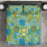Tuvalu Manuia te Kilisimasi Bedding Set Pacific Patchwork Xmas Vibes - Polynesian Pride
