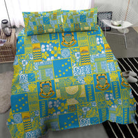 Tuvalu Manuia te Kilisimasi Bedding Set Pacific Patchwork Xmas Vibes - Polynesian Pride