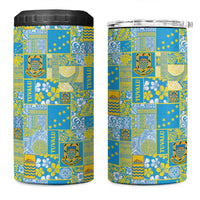 Tuvalu Manuia te Kilisimasi 4 in 1 Can Cooler Tumbler Pacific Patchwork Xmas Vibes - Polynesian Pride
