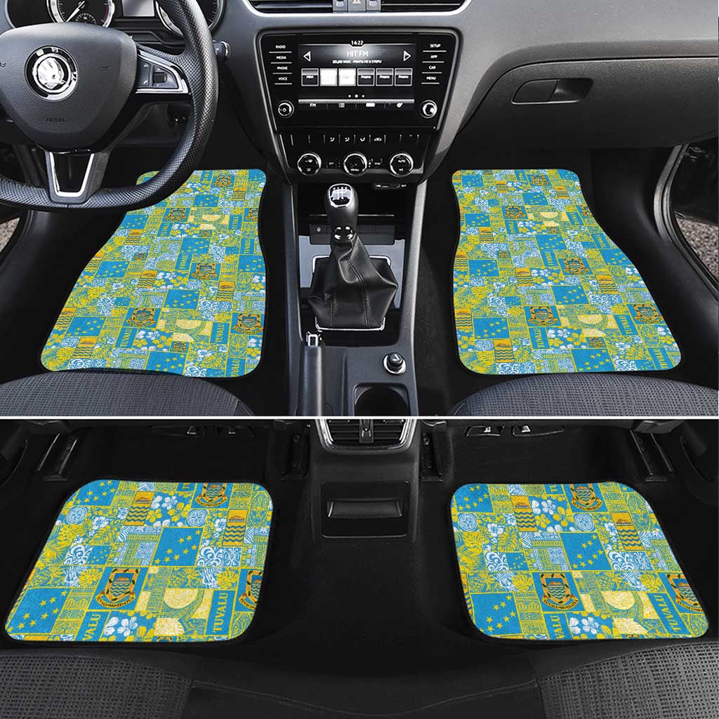 Tuvalu Manuia te Kilisimasi Car Mats Pacific Patchwork Xmas Vibes - Polynesian Pride