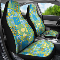 Tuvalu Manuia te Kilisimasi Car Seat Cover Pacific Patchwork Xmas Vibes - Polynesian Pride