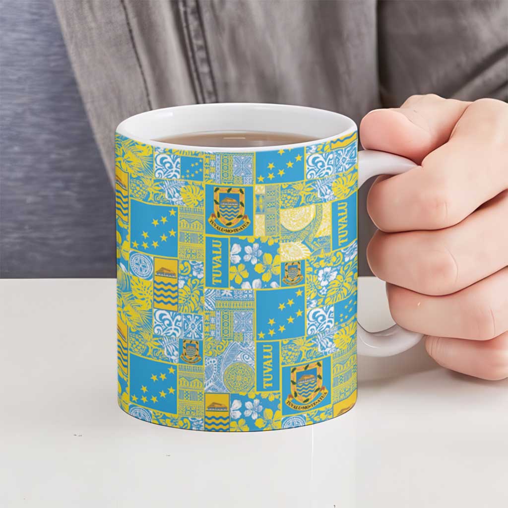 Tuvalu Manuia te Kilisimasi Ceramic Mug Pacific Patchwork Xmas Vibes - Polynesian Pride