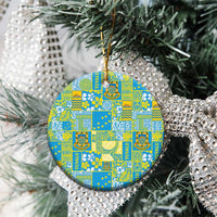 Tuvalu Manuia te Kilisimasi Ceramic Ornament Pacific Patchwork Xmas Vibes - Polynesian Pride