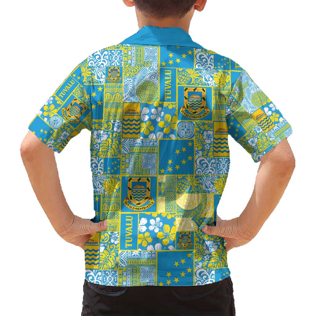 Tuvalu Manuia te Kilisimasi Family Matching Long Sleeve Bodycon Dress and Hawaiian Shirt Pacific Patchwork Xmas Vibes - Polynesian Pride