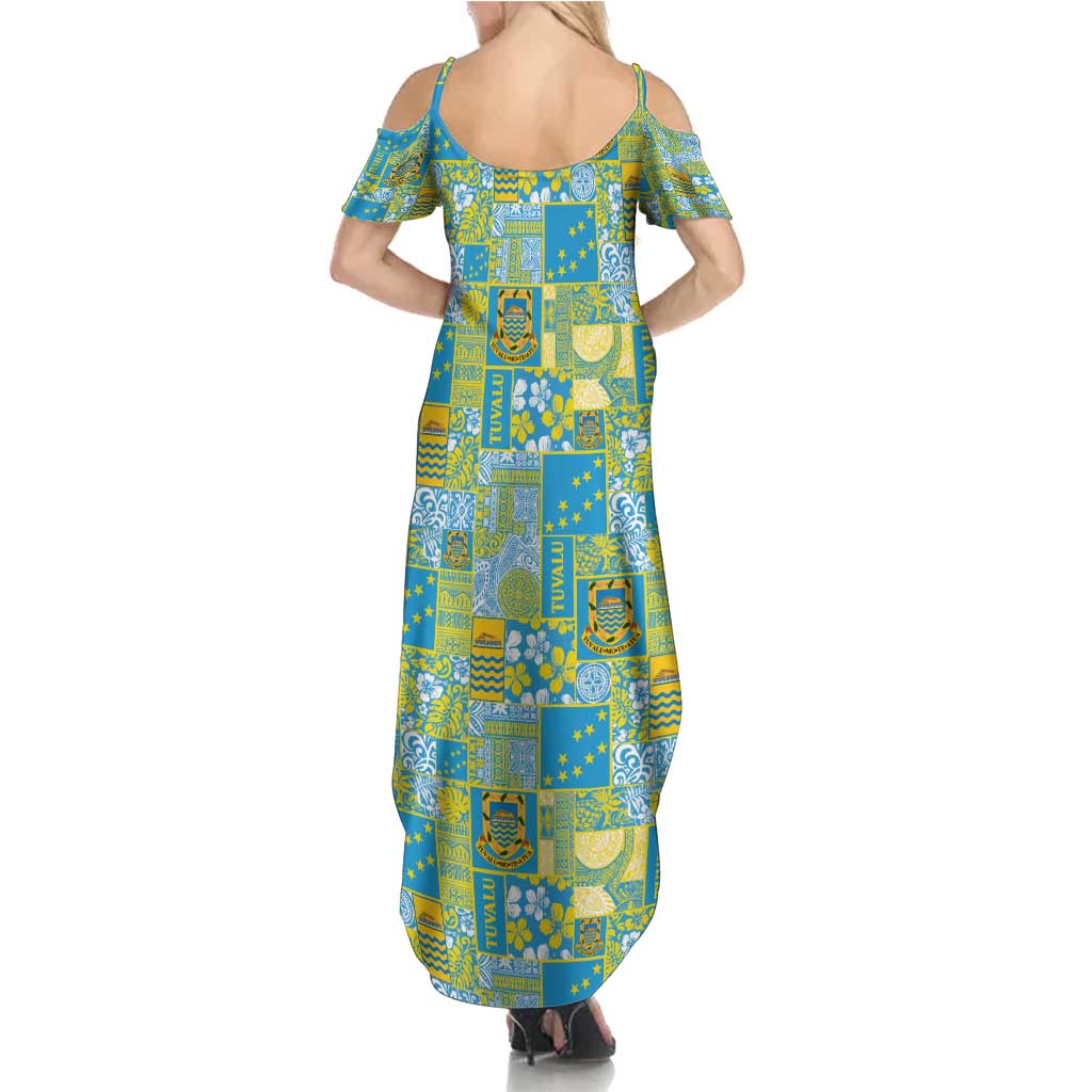 Tuvalu Manuia te Kilisimasi Family Matching Summer Maxi Dress and Hawaiian Shirt Pacific Patchwork Xmas Vibes - Polynesian Pride
