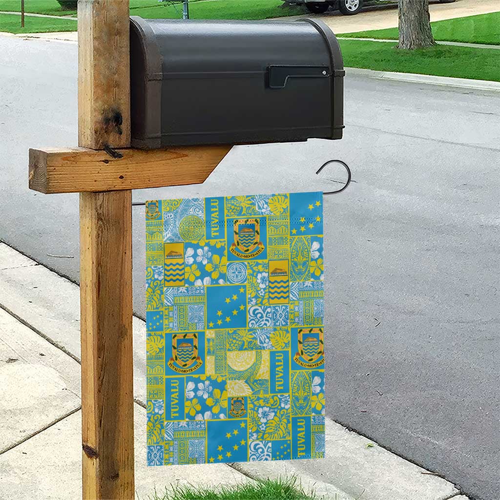 Tuvalu Manuia te Kilisimasi Garden Flag Pacific Patchwork Xmas Vibes - Polynesian Pride