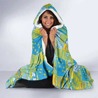 Tuvalu Manuia te Kilisimasi Hooded Blanket Pacific Patchwork Xmas Vibes - Polynesian Pride