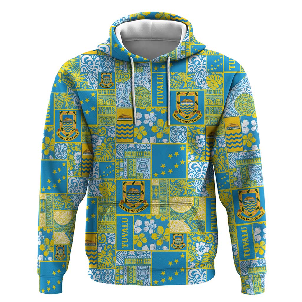 Tuvalu Manuia te Kilisimasi Hoodie Pacific Patchwork Xmas Vibes - Polynesian Pride