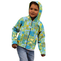 Tuvalu Manuia te Kilisimasi Kid Hoodie Pacific Patchwork Xmas Vibes - Polynesian Pride
