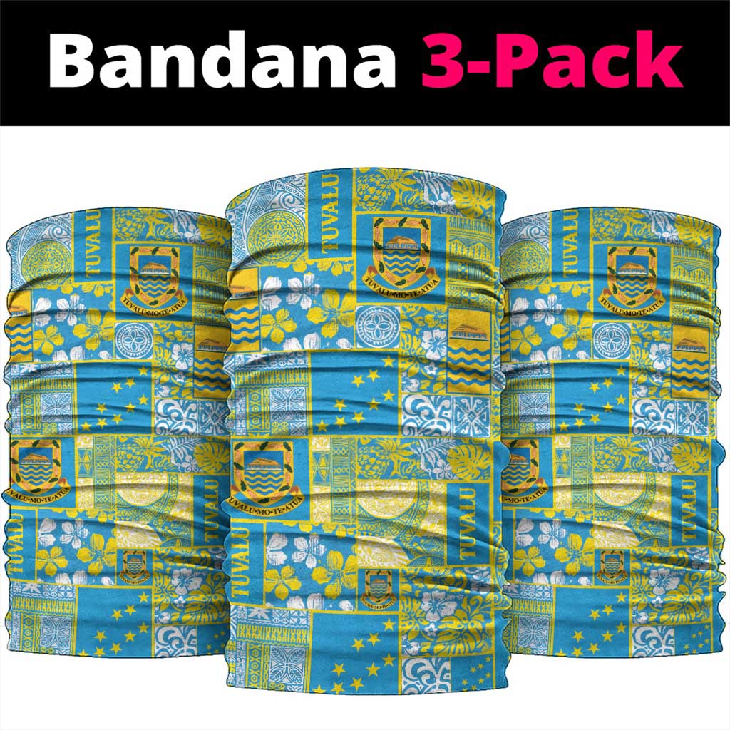 Tuvalu Manuia te Kilisimasi Neck Gaiter Pacific Patchwork Xmas Vibes - Polynesian Pride