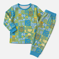 Tuvalu Manuia te Kilisimasi Christmas Pajama Set Pacific Patchwork Xmas Vibes - Polynesian Pride