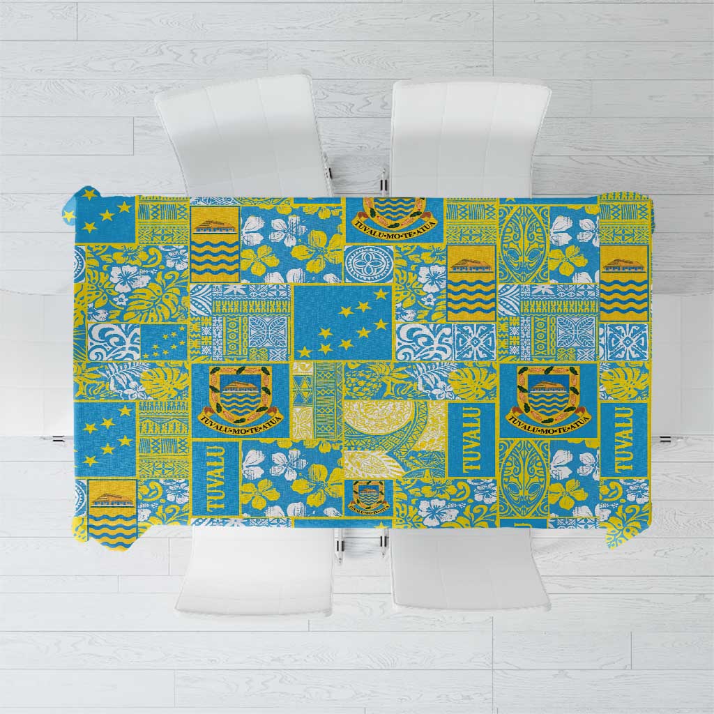 Tuvalu Manuia te Kilisimasi Tablecloth Pacific Patchwork Xmas Vibes - Polynesian Pride