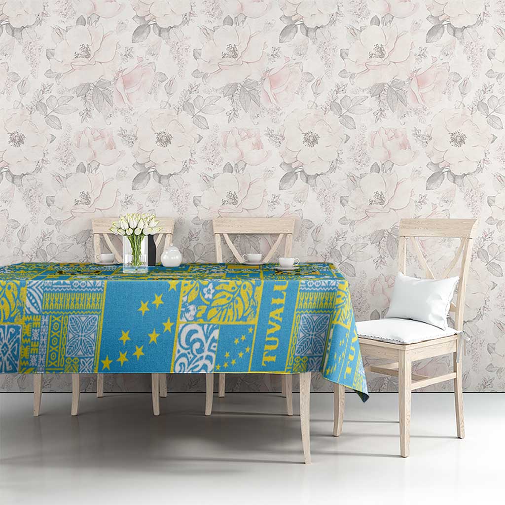 Tuvalu Manuia te Kilisimasi Tablecloth Pacific Patchwork Xmas Vibes - Polynesian Pride