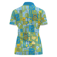 Tuvalu Manuia te Kilisimasi Women Polo Shirt Pacific Patchwork Xmas Vibes - Polynesian Pride