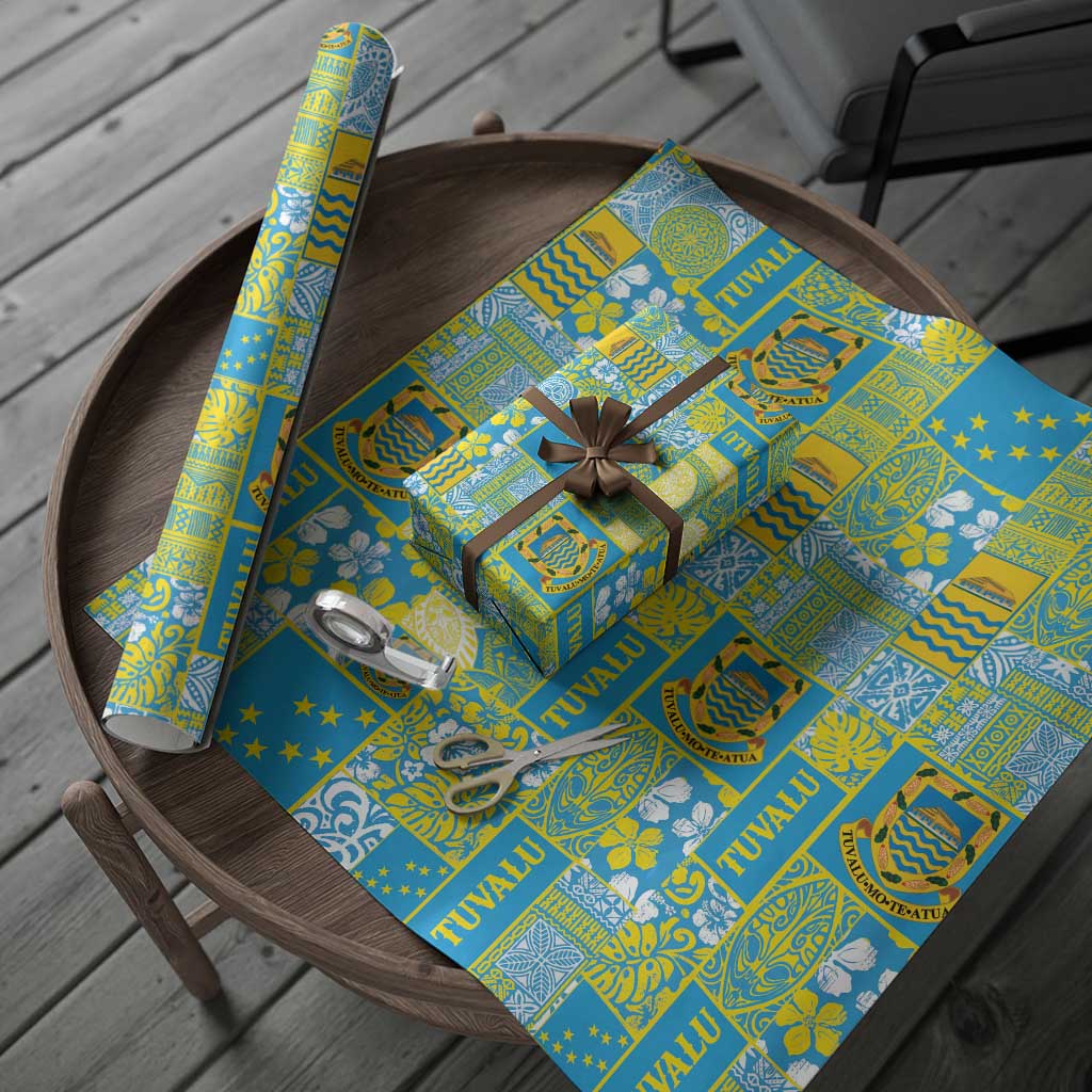 Tuvalu Manuia te Kilisimasi Wrapping Paper Pacific Patchwork Xmas Vibes - Polynesian Pride