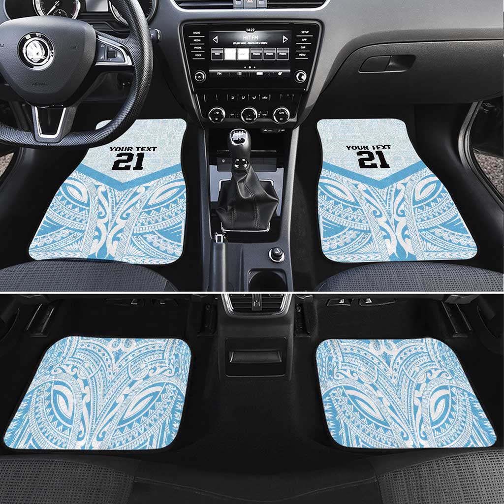 Fiji Football Custom Car Mats Bula Boys Go Champions LT9 Set 4pcs Blue - Polynesian Pride