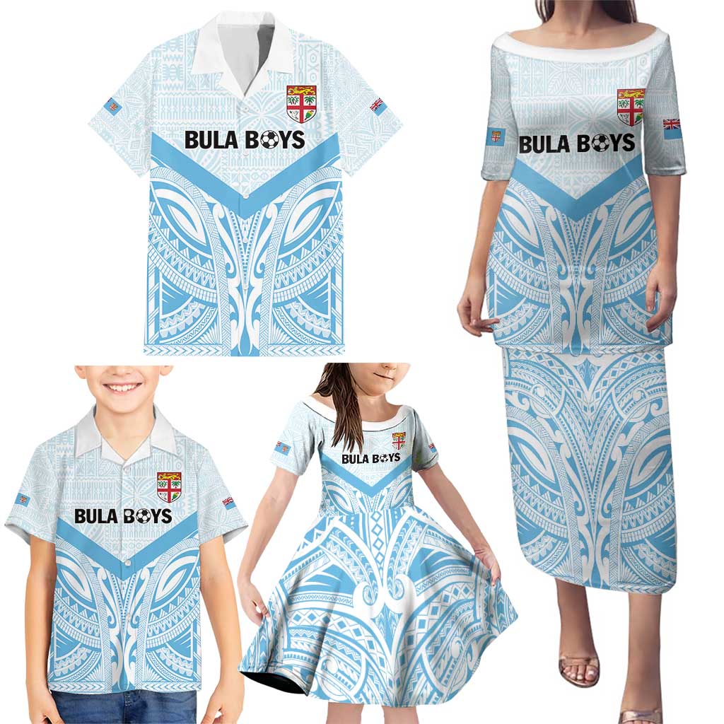 Fiji Football Custom Family Matching Puletasi and Hawaiian Shirt Bula Boys Go Champions