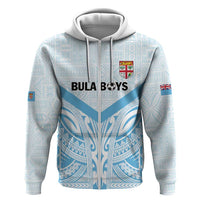 Fiji Football Custom Hoodie Bula Boys Go Champions LT9 Zip Hoodie Blue - Polynesian Pride