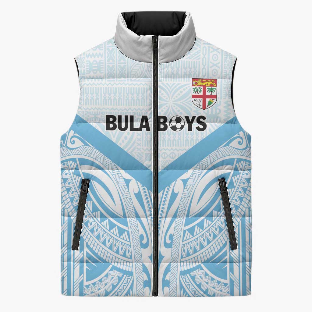 Fiji Football Custom Sleeveless Puffer Jacket Bula Boys Go Champions - Polynesian Pride