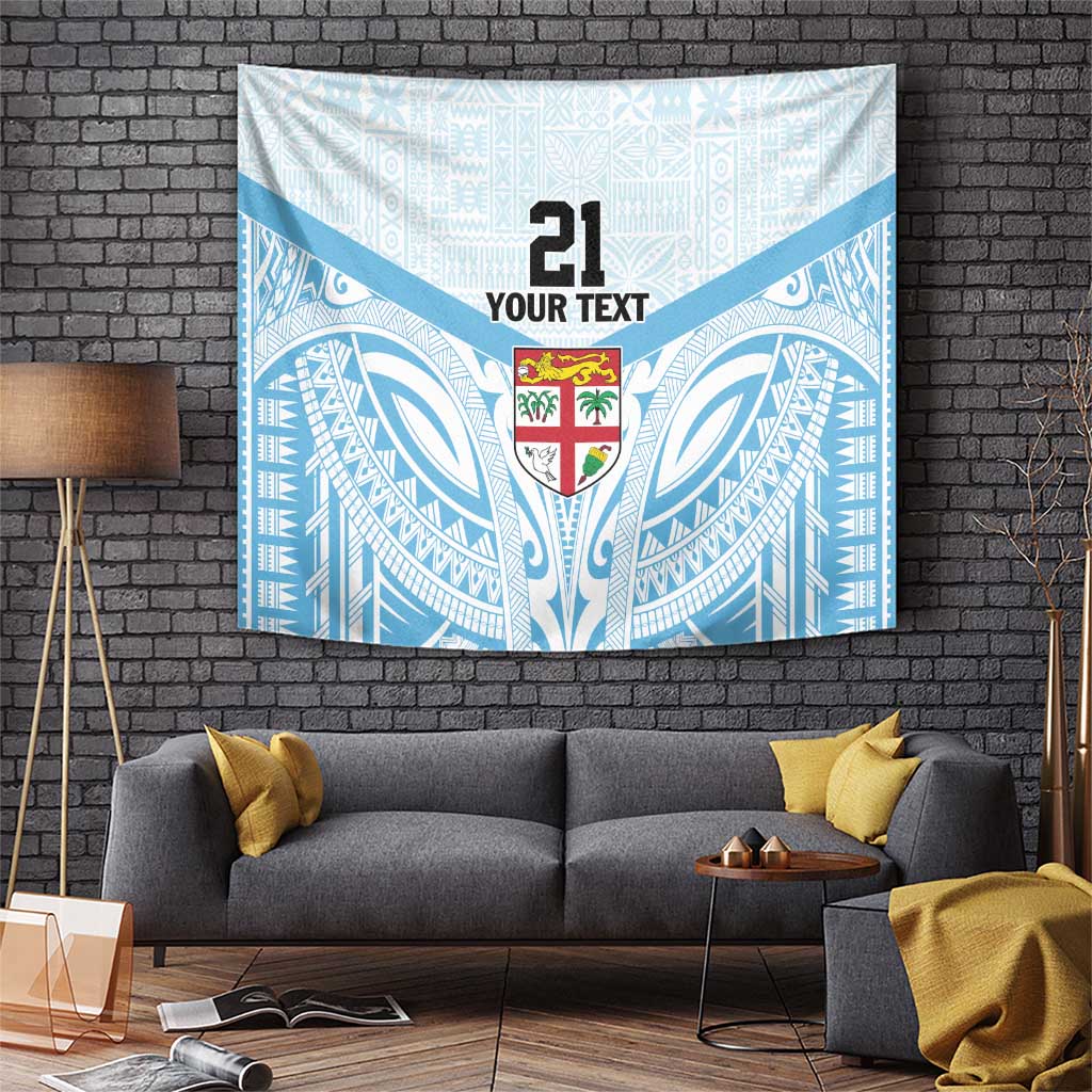Fiji Football Custom Tapestry Bula Boys Go Champions LT9 Blue - Polynesian Pride