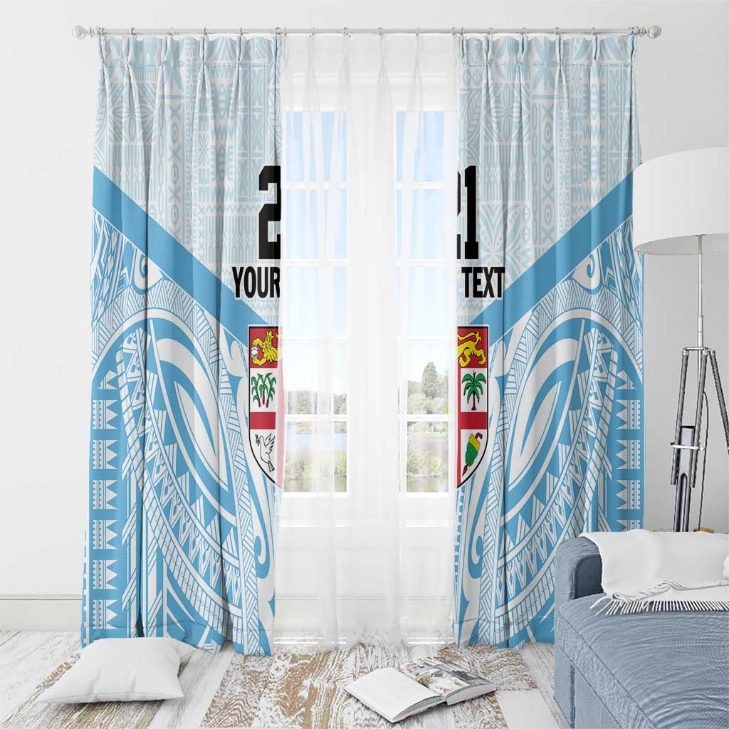 Fiji Football Custom Window Curtain Bula Boys Go Champions