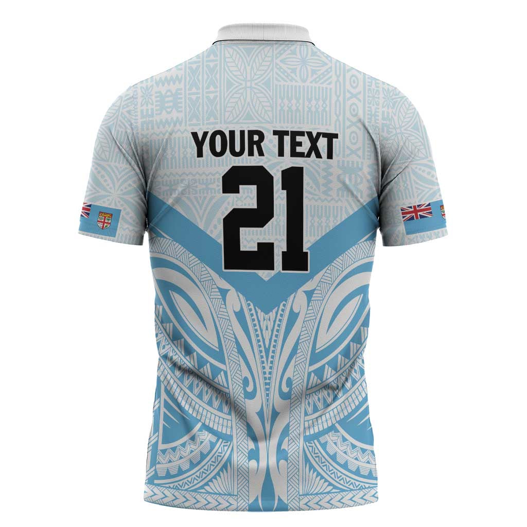 Fiji Football Custom Zipper Polo Shirt Bula Boys Go Champions - Polynesian Pride