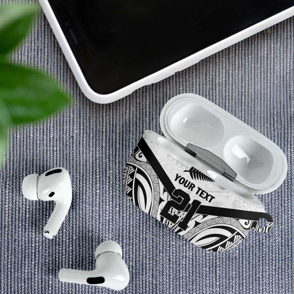 New Zealand Football Custom AirPods Case All White Fern Go Champions - Polynesian Pride