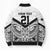 New Zealand Football Custom Bomber Puffer Jacket All White Fern Go Champions - Polynesian Pride