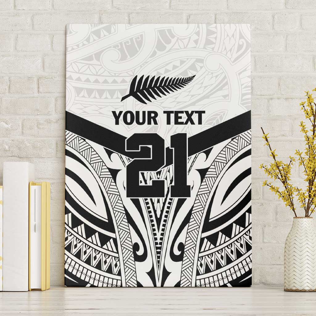 New Zealand Football Custom Canvas Wall Art All White Fern Go Champions