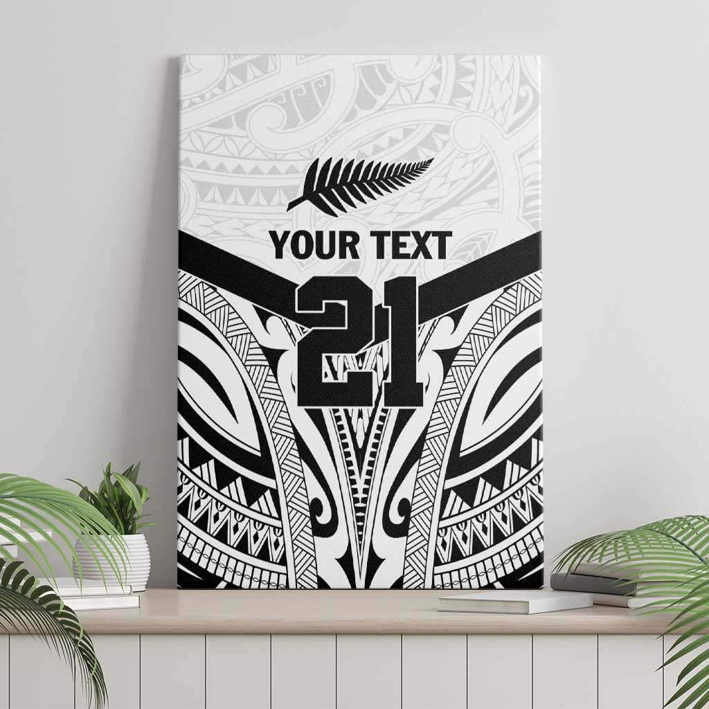 New Zealand Football Custom Canvas Wall Art All White Fern Go Champions