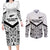 New Zealand Football Custom Couples Matching Long Sleeve Bodycon Dress and Long Sleeve Button Shirt All White Fern Go Champions