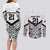 New Zealand Football Custom Couples Matching Long Sleeve Bodycon Dress and Long Sleeve Button Shirt All White Fern Go Champions