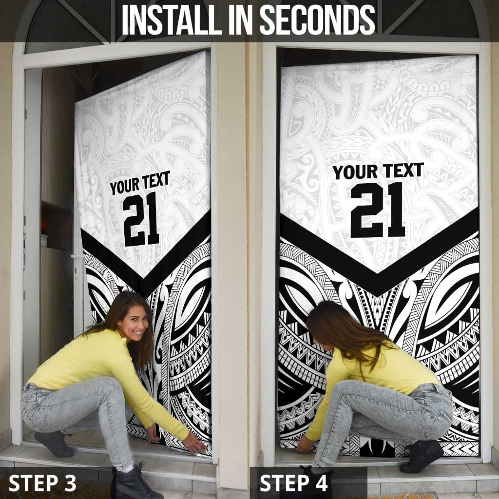 New Zealand Football Custom Door Cover All White Fern Go Champions - Polynesian Pride