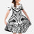 New Zealand Football Custom Family Matching Off The Shoulder Long Sleeve Dress and Hawaiian Shirt All White Fern Go Champions
