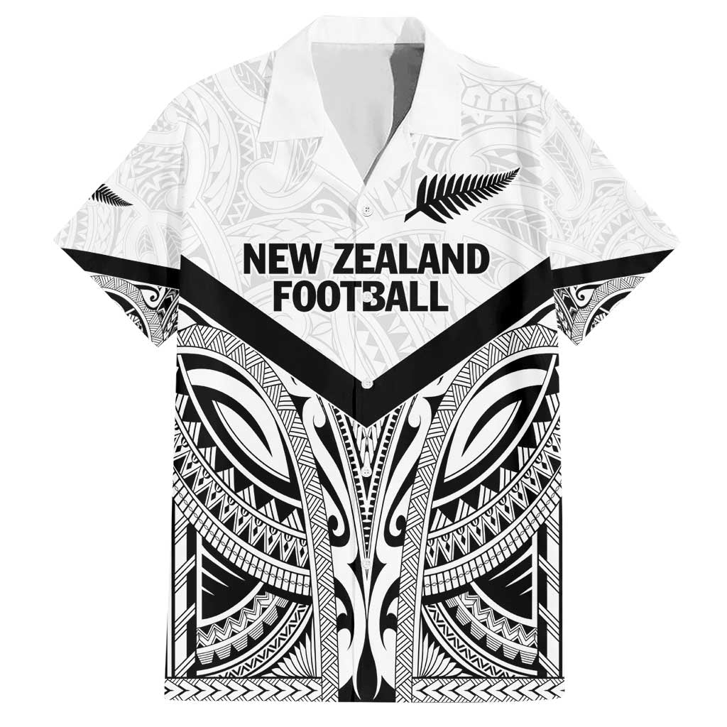 New Zealand Football Custom Family Matching Short Sleeve Bodycon Dress and Hawaiian Shirt All White Fern Go Champions LT9 Dad's Shirt - Short Sleeve White - Polynesian Pride