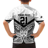 New Zealand Football Custom Family Matching Tank Maxi Dress and Hawaiian Shirt All White Fern Go Champions LT9 - Polynesian Pride