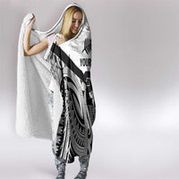 New Zealand Football Custom Hooded Blanket All White Fern Go Champions