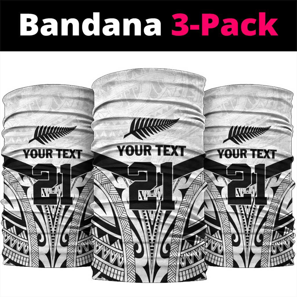 New Zealand Football Custom Neck Gaiter All White Fern Go Champions - Polynesian Pride