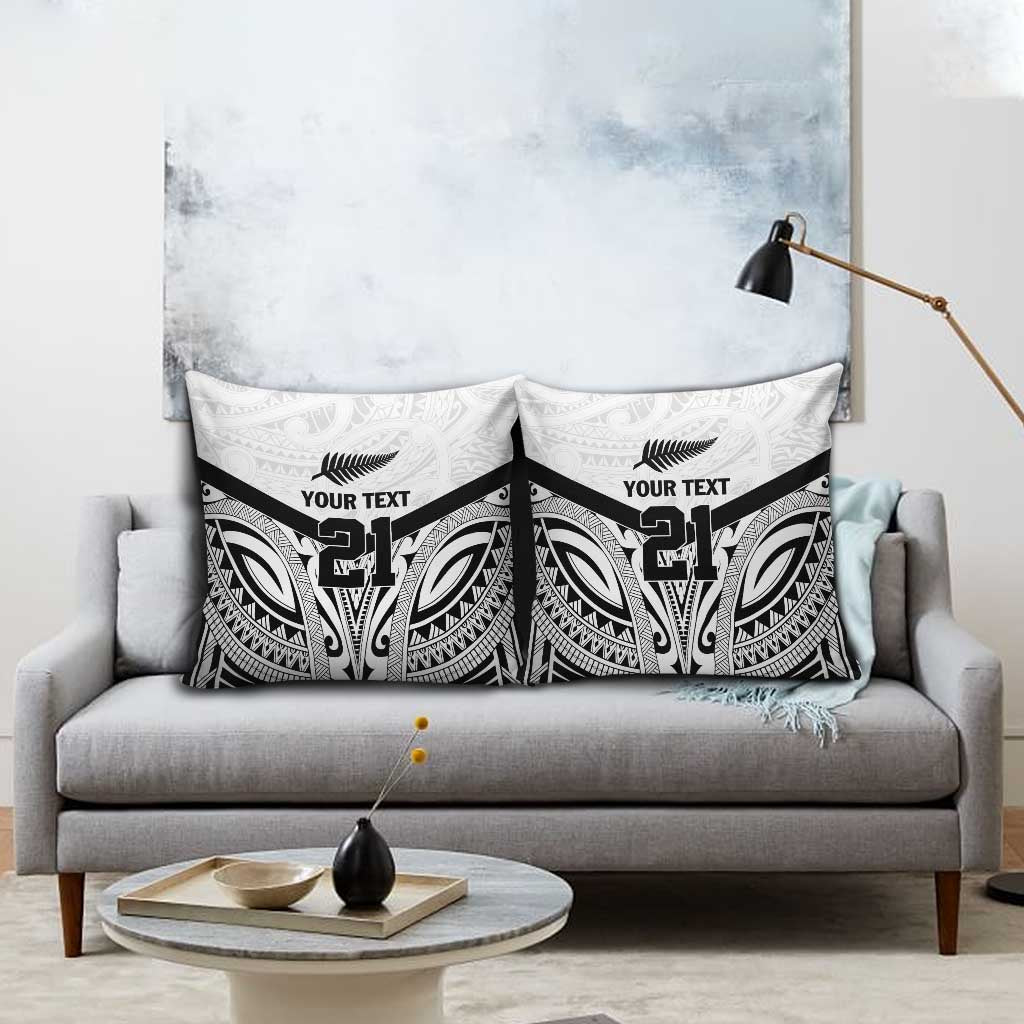 New Zealand Football Custom Pillow Cover All White Fern Go Champions - Polynesian Pride