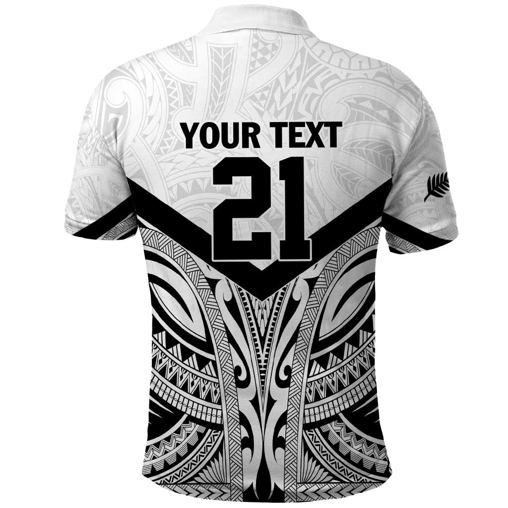 New Zealand Football Custom Polo Shirt All White Fern Go Champions