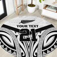 New Zealand Football Custom Round Carpet All White Fern Go Champions