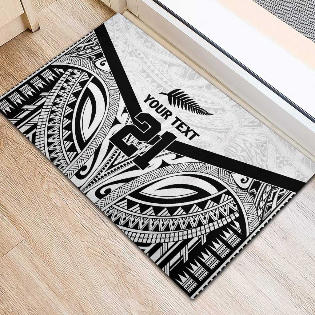 New Zealand Football Custom Rubber Doormat All White Fern Go Champions