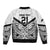 New Zealand Football Custom Sleeve Zip Bomber Jacket All White Fern Go Champions