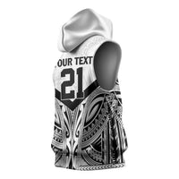 New Zealand Football Custom Sleeveless Hoodie All White Fern Go Champions - Polynesian Pride