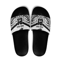 New Zealand Football Custom Slide Sandals All White Fern Go Champions - Polynesian Pride