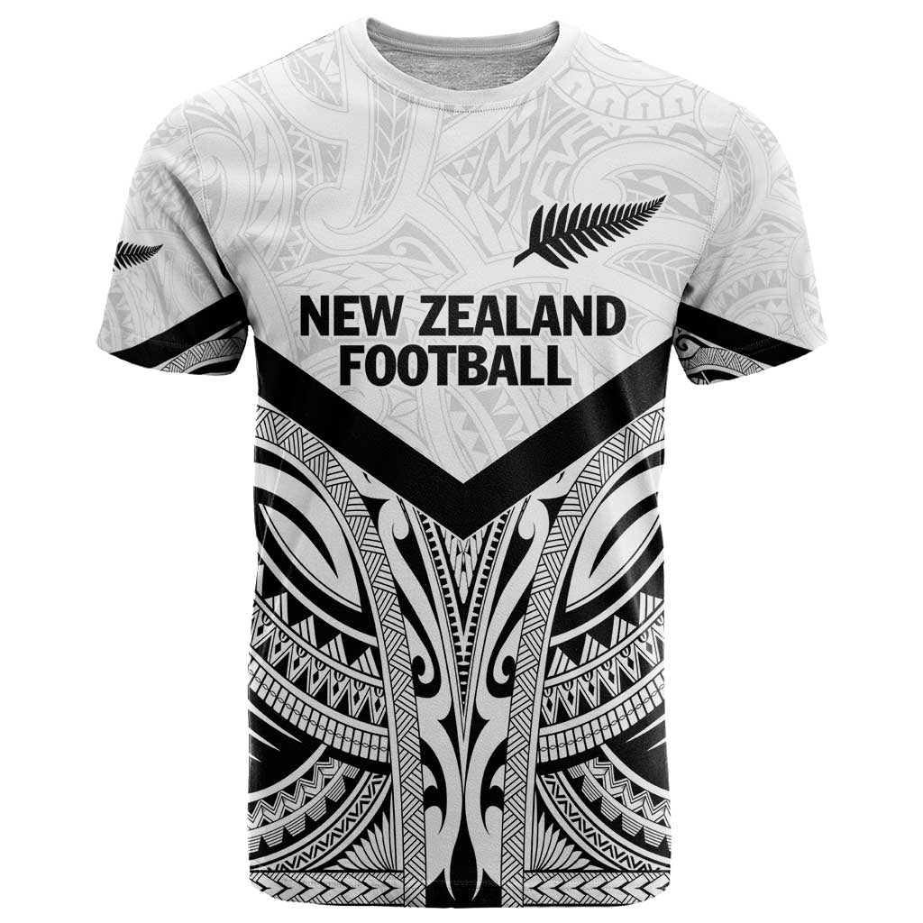 New Zealand Football Custom T Shirt All White Fern Go Champions